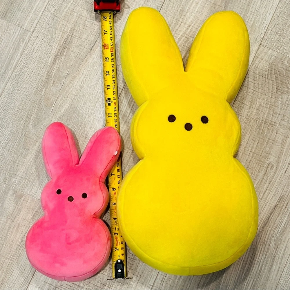 Peeps Just born RUZ Yellow 17” And 10” Pink Bunny Plush Rabbit Stuffed Animal